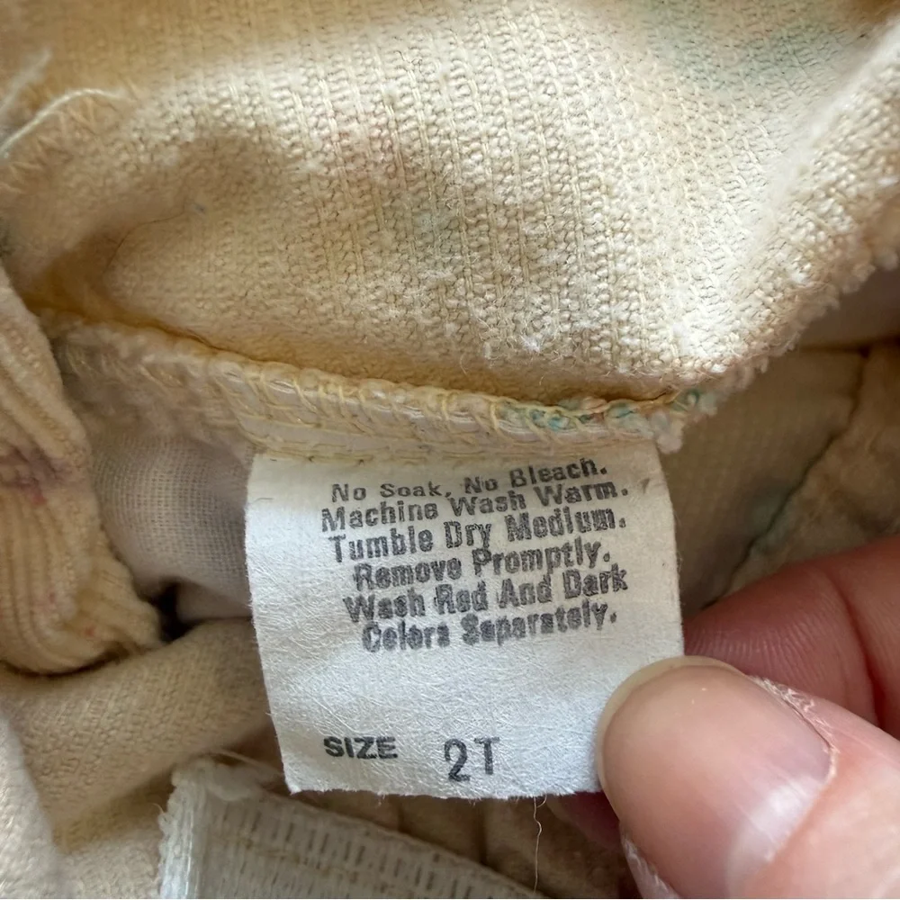 Vintage OshKosh B'Gosh 2T Bunny‎ Peter Rabbit Corduroy Overalls USA Made